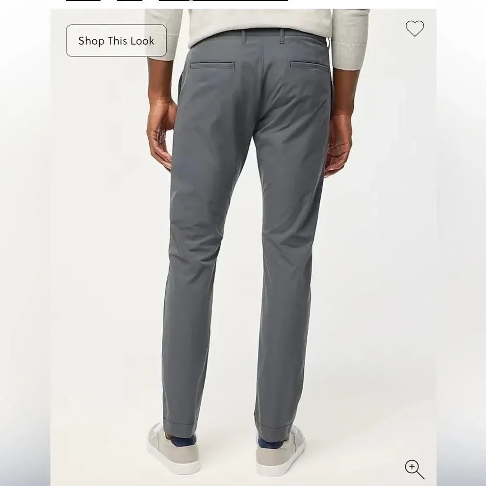 J Crew Slim-fit Tech Chino Pants Mens 30x32 Dark Gray Flex Stretch Lightweight